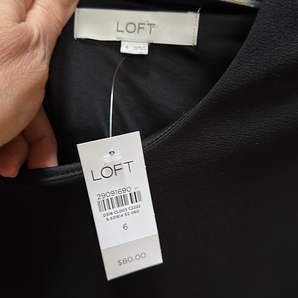 Ann Taylor Loft black dress size 6, never worn new with tags - Picture 2 of 4